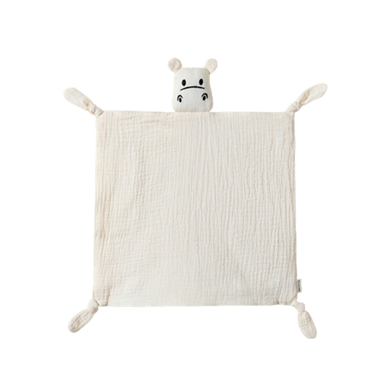 ljhnba Muslin Blanket Doll Kid Cute Hippo Snuggles Toy Soothe Appease Towel Security Blanket for Hippo Towel