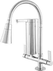 Torneira Cozinha Bancada Com Filtro Slim Flexível Gourmet Cromada Dupla Função Metal Abs
