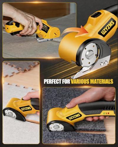 Image of Electric Scissors, Cardboard Cutter, With LED Light, High-Efficiency Brushless Motor, 2000mAh Battery, Tungsten Steel Blade, Suitable for Cloth, Cardboard, Carpet Wire Rope Cutters O-Y