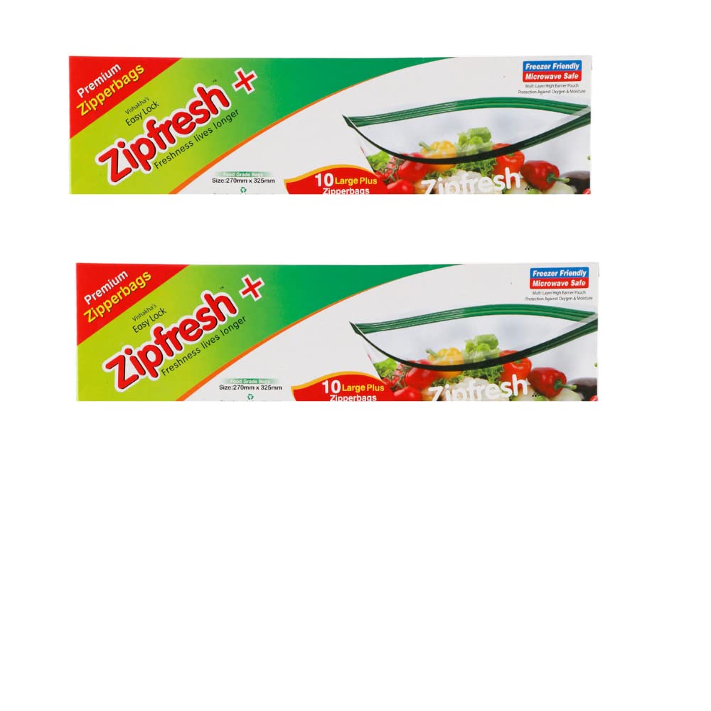 Zipfresh Zipfresh Plastic Zip Lock Storage Bags pack of 20 (Transparent)