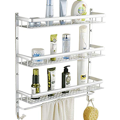 Étagères de bain alu antirouille 3 niveaux meuble angle gain de place