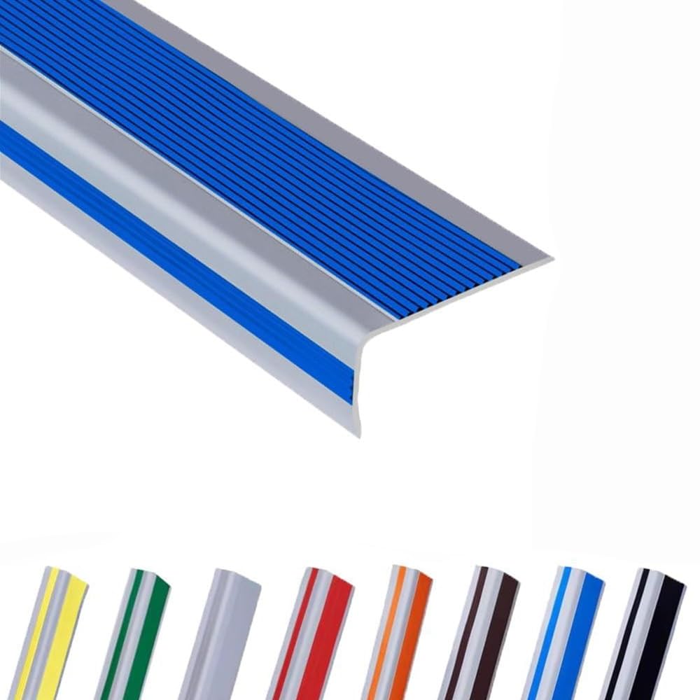 Protector De Borde De Escalera De Vinilo Moldura De Nariz De Escalera Antideslizante 1m 5m 10m Perfil De Borde De Escalera Exterior(Blue,300cm)