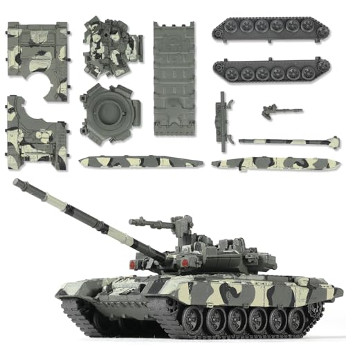 SEBUNAS 1/48 Scale T-90 Military Tank Quick Build Model...