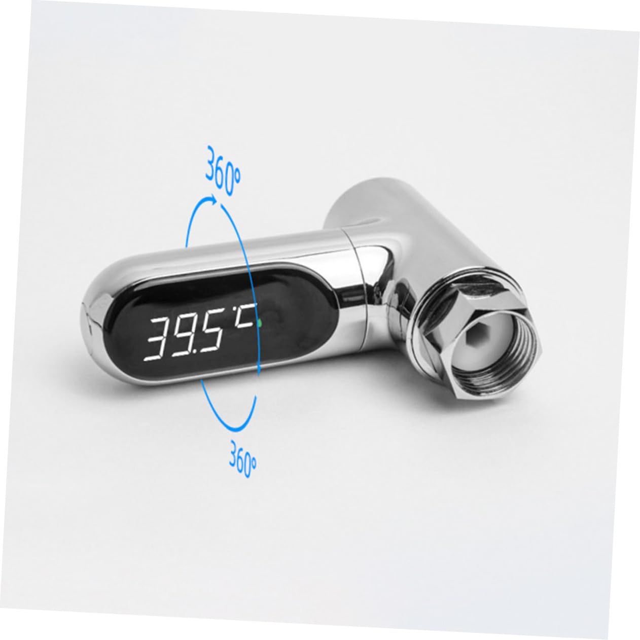 LED Display Wassertemperaturmesser für Babydusche 1/2 Zoll Silber