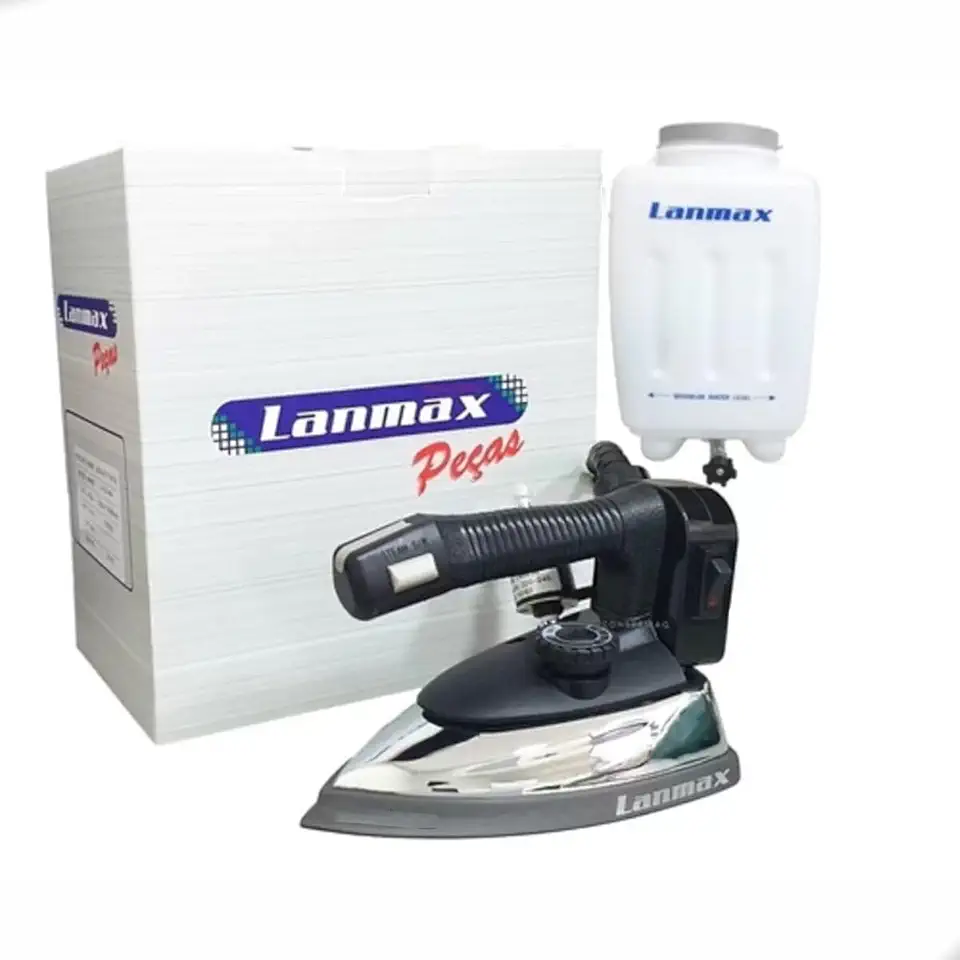 LANMAX, L-ES-94A (220V), Ferro Lanmax Passar Roupas A Vapor Industrial, 1000 Watts, Preto e Prateado