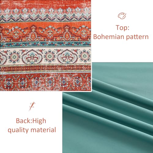 Image of Cottolester Boho Full Comforter Set 8 Pieces, Terracotta Comforter Bohemian Striped Bed in A Bag,Soft Microfiber Bedding Set for All Seasons