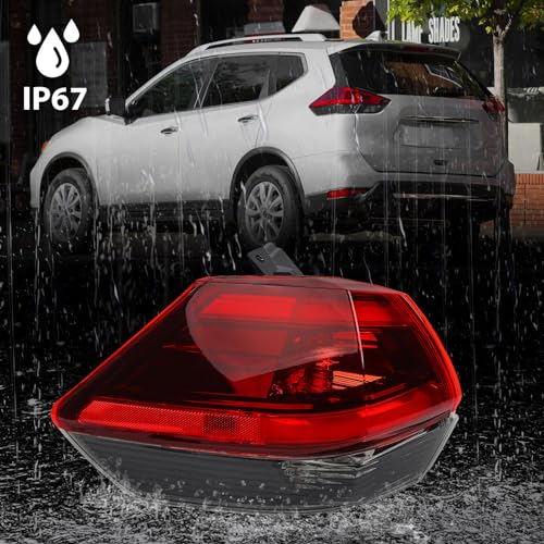 Replacement Driver Side Outer Tail Light Assembly For 2017 Nissan Rogue - Direct Fit, Includes Bulbs