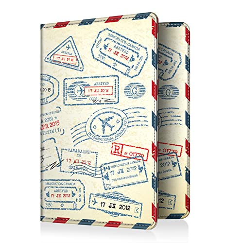 FINTIE Funda de Pasaporte - Cartera con Bloqueo RFID para Pasaporte, Tarjeta Crédito/Visita/Médica, Pases de Embarque - Sello