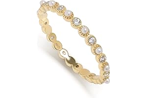 Gold and Pearl Eternity Wedding Band