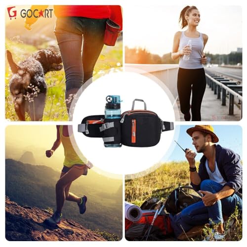 Image of GOCART WITH G LOGO Running Belt Jogging Cycling Waist Bum Pack Phone Pouch Sports Bag with Water Bottle Holder Organizer