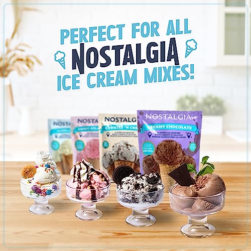 Nostalgia Electric Ice Cream Maker – Parlor Style, Old Fashioned Soft Serve Ice Cream Machine Makes Frozen Yogurt or Gelato in Minutes - Fun Kitchen Appliance – Red - 4 Quart