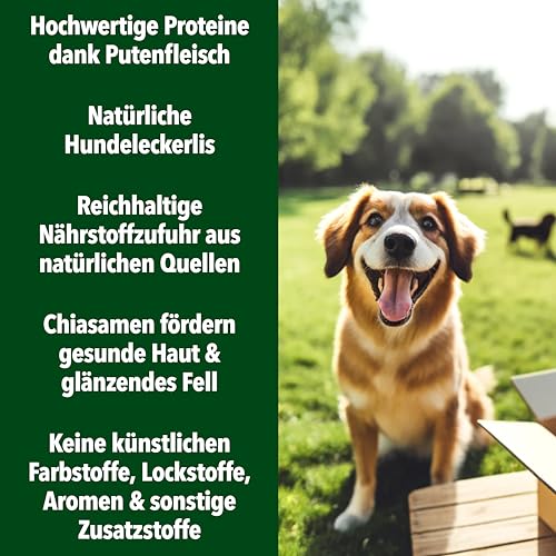 Docado Natural Petfood - Deluxe Mini Hundekekse Pute & Honig, Getreidefrei, Proteinreich, Omega-3, Hochwertig | Hundesnack Leckerli 125g