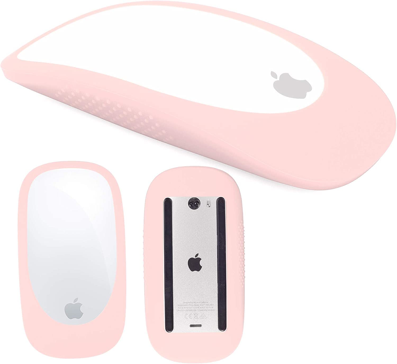 Silicone Cover Compatible with Apple Magic Mouse 1/2, iMac Mouse Cover, Shockproof with Anti Slip Texture at Sides for Better Grip (Pink)