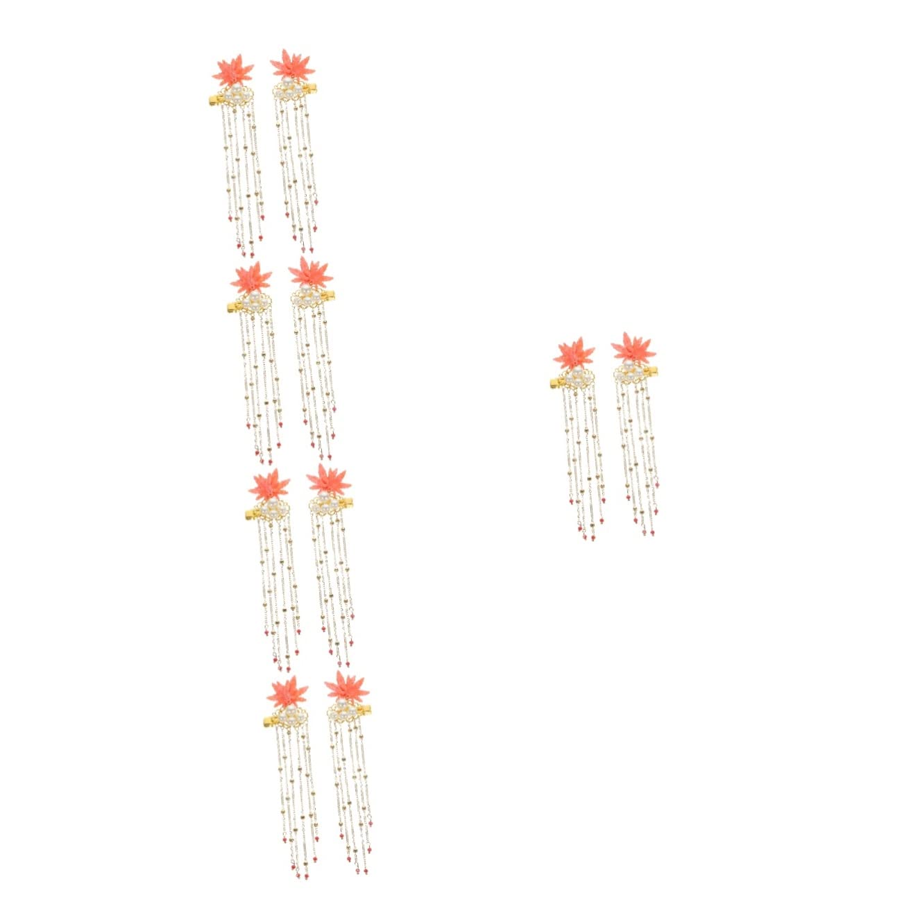 MAGICLULU 5pares Horquillas De Pelo Diseño Arce y Largos Flecos Accesorios Cabello De y Adolescentes Para Bodas y
