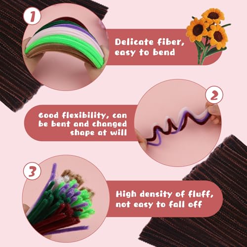 Image of ZXIIXZ Pipe Cleaners, 100Pcs Dark Brown Chenille Stems for Crafts