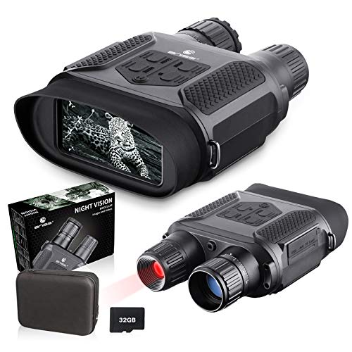 BNISE Night Vision Binoculars Digital Infrared Camera for Hunting -Night Vision Googgles with 32G TF Card Large LCD Screen for Wildlife Day and Night 100% Darkness (LD-9120)