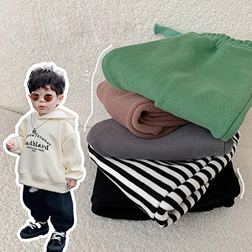 12 Month Clothes Boys Girls Fleece Lined Striped Sweatpants Cotton Striped Elastic Waist Active Jogger3