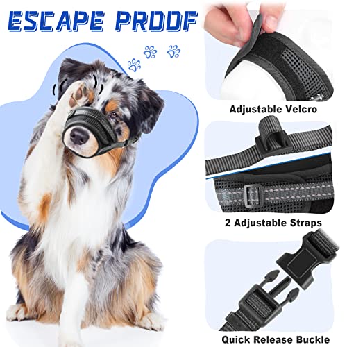 Gogopaw Dog Muzzle Soft Air Mesh Muzzle For Large Dogs(Black,S-4) #TOP2