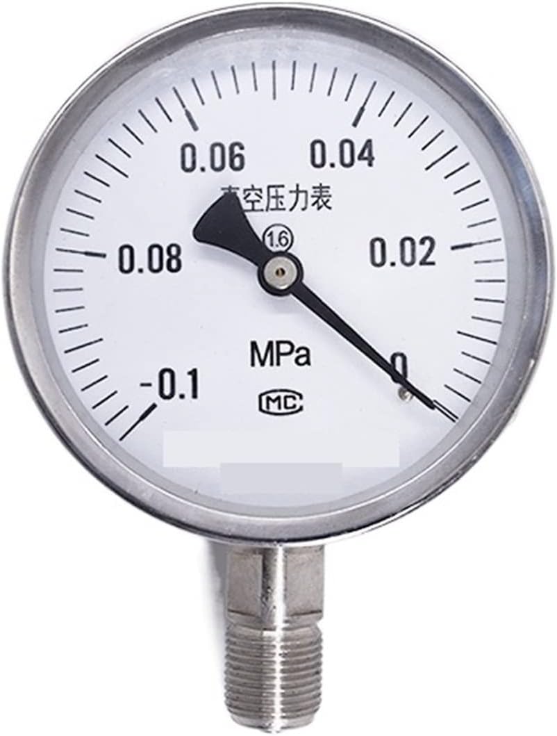Digital Force Gauge Stainless Steel Pressure Gauge Vacuum Pressure Gauge Precision Vacuum Gauge Air Pressure Gauge Accuracy(-0.1~0.15)