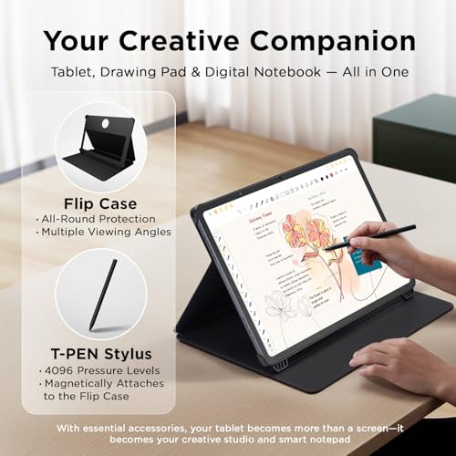 Image of TCL NXTPAPER 14 Android Tablet, 14.3 inch Drawing Pad & Digital Notebook, 4096-Level Stylus & Flip Case Included, Paper-Like Display, 8+8GB RAM, 256GB Storage, 10000mAh Battery, Multi-Window, Light Gray