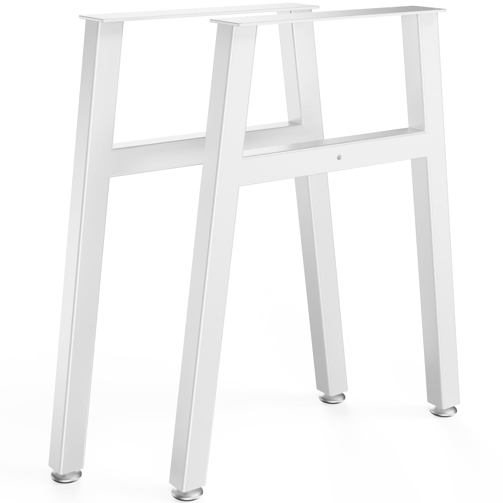 28" metal table legs heavy duty industrial desk legs, dining table legs, modern table legs, diy furniture legs with adjustable feets&screws (white, 2 pcs)