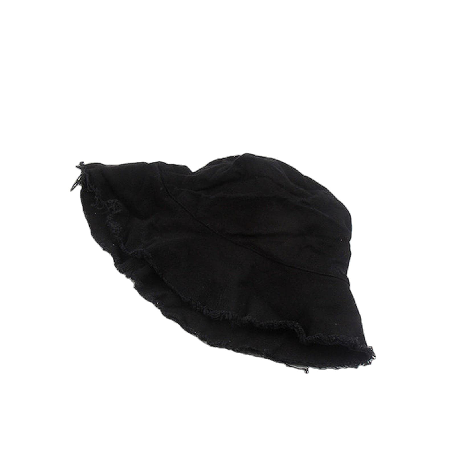 MOGSA Chapeau cloche en coton portable pliable pour femme - Chapeau de plage et de tourisme - Noir