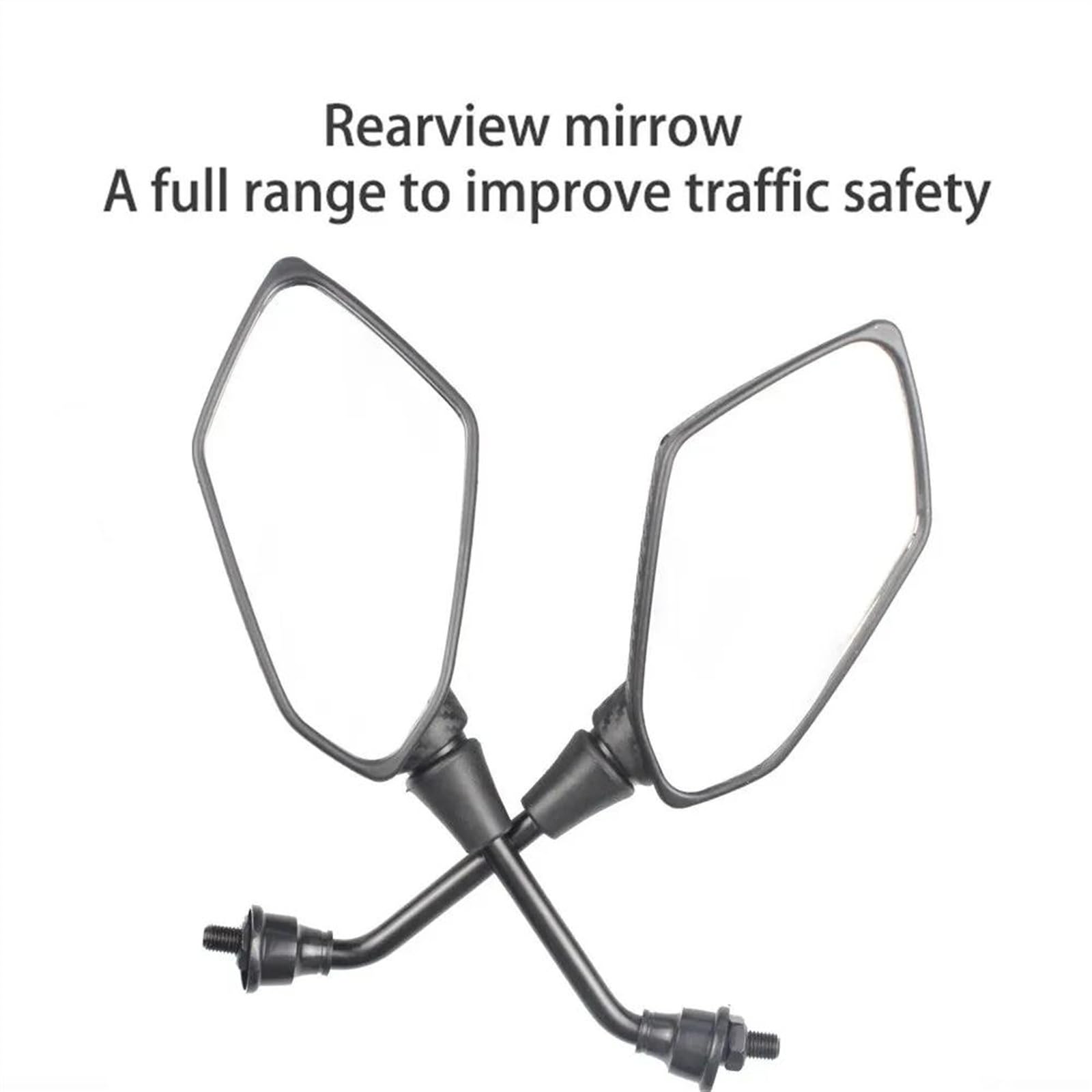 Rétroviseur Moto 2 Pièces Rétroviseurs Vélo Électrique Électrombile Arrière Convexe 8mm 10mm En Fiber Carbone Rétroviseurs Moto | 8mm