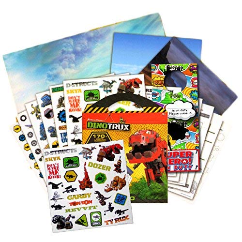 DINOTRUX Stickers Travel Activity Set Bundle with Stickers, Activities, and Specialty Door Hanger