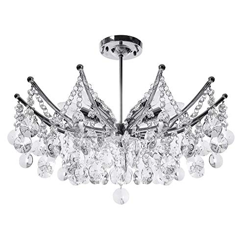 Cocoarm Crystal Ceiling Lamp Modern Chandelier Light Ceiling Lighting 6-arm K9 Crystal Chandelier Hallway Pendant Lamp For Living Room Bedroom Wedding or Party Decoration