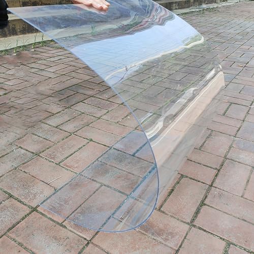 X1NGFU Láminas de Plástico de Policarbonato,Protección UV Paneles de Techo Transparente,Placa Duradera PC,Paneles para Tejado,para Invernadero,Cochera Cubierta,Personalizable (0,6m x 1,5m)