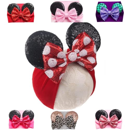 Image of J&J Boutiques Mouse Ears Headband/Headwrap - Toddler, Baby, Kids - Party supplies - Red Polka