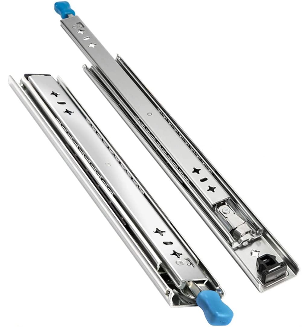 LYLXSF Heavy Duty Drawer Runners Heavy Duty Drawer Runners With Lock 1000mm 1200mm 1400mm 1500mm Full Extension Ball Bearing Drawer Slide 240kg 1 Pair (Size : 400mm/16inch)