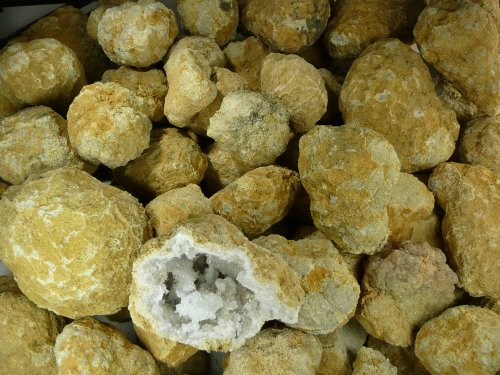 Fantasia Materials: 25 pcs Giant Unopened/Uncracked Drusy Quartz Geodes! 3 inch to 5 inch Sizes! Break Your Own Geode!
