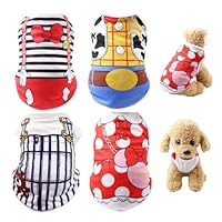 4 Stück Hunde-Shirts, für Kleine Hunde Sommer Basic T-Shirt, Welpenweste Sweatshirt Sommer Hunde T-Shirts Mode Strandkleidung für kleine Hunde und Katzen