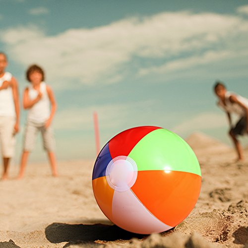 image for Geefia 6PCS Rainbow Beach Ball Inflatable Beach Balls for Kids, Inflat