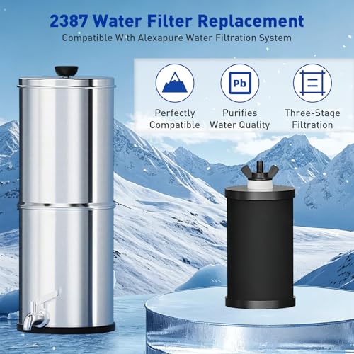 Image of 2387 Water Filter Replacement, NSF /ANSI Certified for Alexapure Water Filtration System, 5000 Gallon Throughput Capacity, 4 Pack