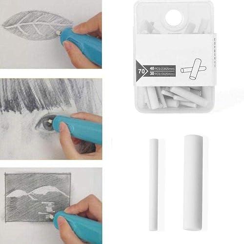 Miniatura 2 de 70 recambios blancos para borrador eléctrico de repuesto para artistas, lápices de arte, dibujo, bocetos, dibujo, dibujo.