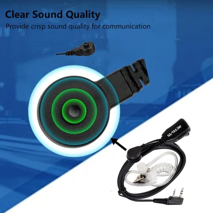 Image of Retevis Walkie Talkie Earpiece with Mic, for RT22 /RT21 /RT68 /H777 /RT86