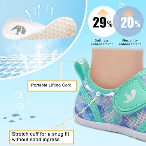 Image of FEETCITY Toddler Water Shoes Boys Girls Swim Shoes Quick Dry Kids Aqua Socks Barefoot for Beach Swimming Pool