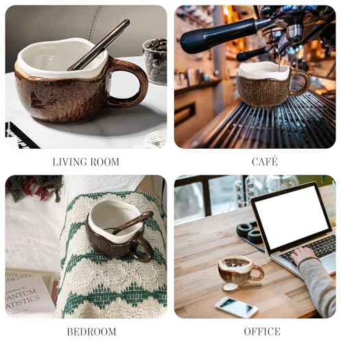 Taza de cerámica con cuchara en forma de coco 10 oz miniatura 6