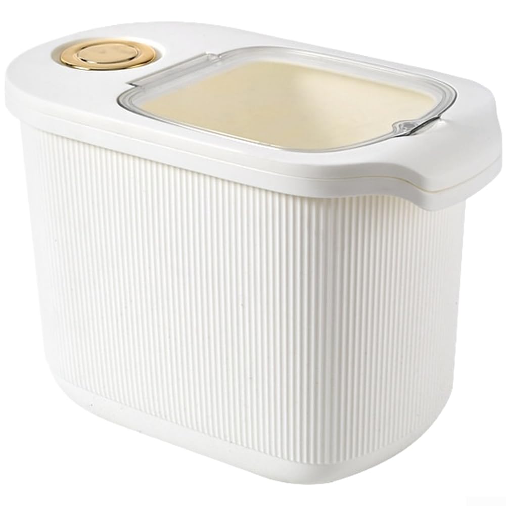 Récipient de stockage à riz hermétique et résistant à l'humidité de grande capacité pour le stockage en vrac, moderne et minimaliste, blanc, vert, deux (20 Jin Blanc)