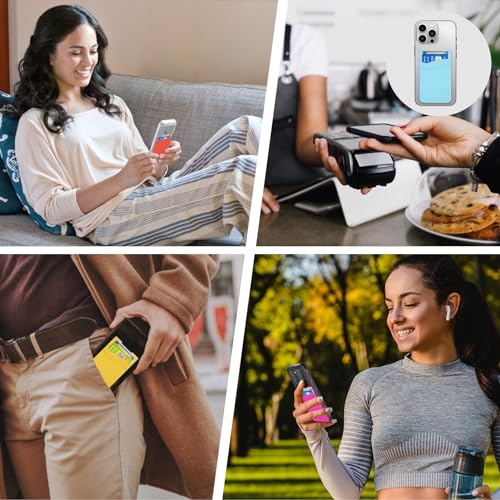 Ailoveteck Phone Wallet, Credit Card Holder For Cell Phone, Phone Card Holder Stick On Phone Case Compatible For Iphone/Android/Samsung Galaxy 5 Pack thumb #5