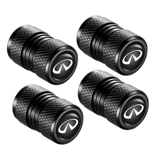Image of Tire Valve Stem Caps, Compatible with Infiniti Series Stem Cap Universal Car Air Cover Car Accessories for Cars, SUV, Truck, Motorcycles 4pcs (Black)