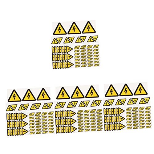 Sticker avertissement danger : lot de 120 étiquettes éclair pour la prévention des risques