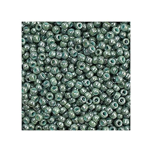 10 g TOHO Round Seed Beads Rocailles, Size 11/0, Marbled Opaque Turquoise Blue (# 1207), Japan, Glass — image 1
