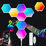Hexagon Sechseck Wandleuchte - 8 Stück Rgb Smart Led Licht Wandpanel App Steuerung Musik Sync - Diy Lichtpanels Gaming Stimmungslichter Für Zuhause Bar Wand Dekor (8 PCS hexagonal wall panels)