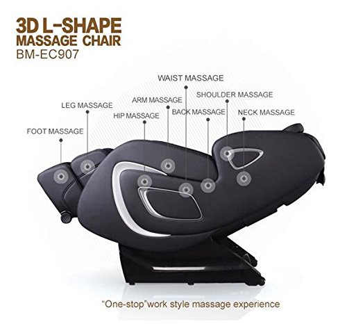 BestMassage Recliner Massage Chair Full Body Zero Gravity SL-Track Massage Recliner Chair with Heating Foot Rollers Airbags System with Microcomputer Remote Control, Black - Image 8