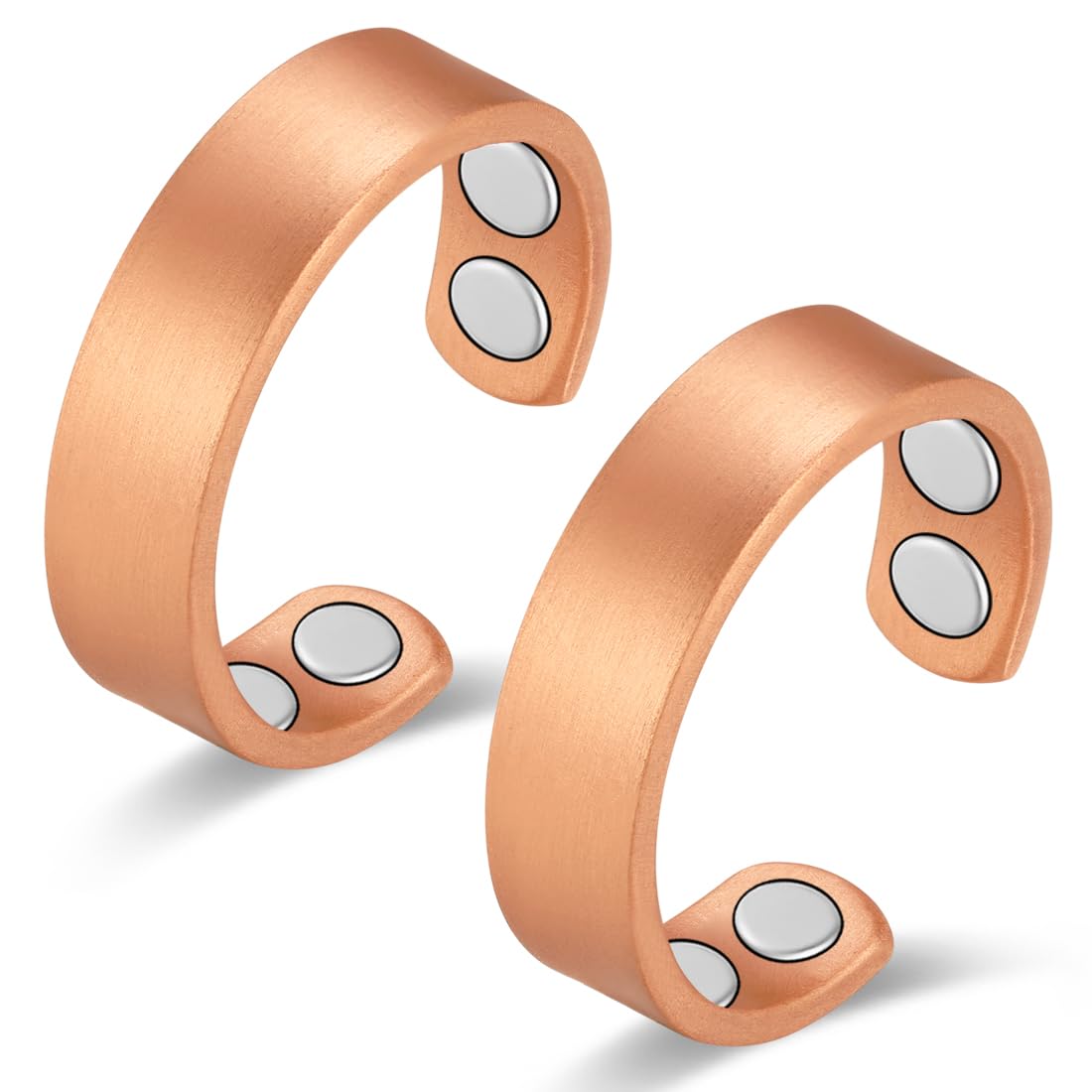 Copper Magnetic Rings for Women 99.9% Copper Finger Ring Ultra Strength Magnet Gift Adjustable