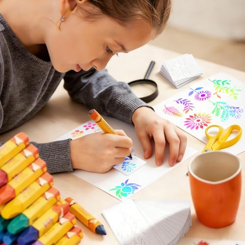 98 Stück Schablonen Set, Malschablonen Kinder mit Blumen, Blatt und Tiermotiven, Schablonen Textilgestaltung, Wiederverwendbar Schablonen Malen für Geschenkkarten, DIY, Kleidung, Fotoalben, Sammelalbe