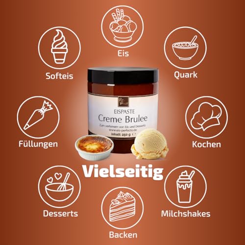 Creme Brulee Eispaste Aroma Paste Eis Desserts Pralinen Zum Verfeinern z.B. von leckerem Eis Getränke Kuchen Kekse Tortencremes Eiscremes Inhalt 250 g – Bild 5